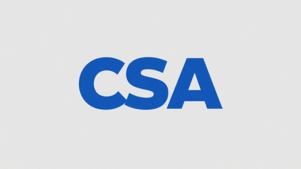 Simple flat logo with the letters CSA in deep blue, clean sans-serif style, minimal icon without extra shapes to keep it easy to reproduce